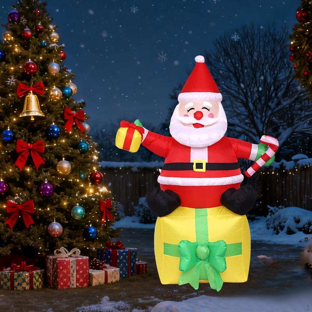 1.82M Christmas Inflatable Outdoor Decoration Santa Claus for Backyard Porch