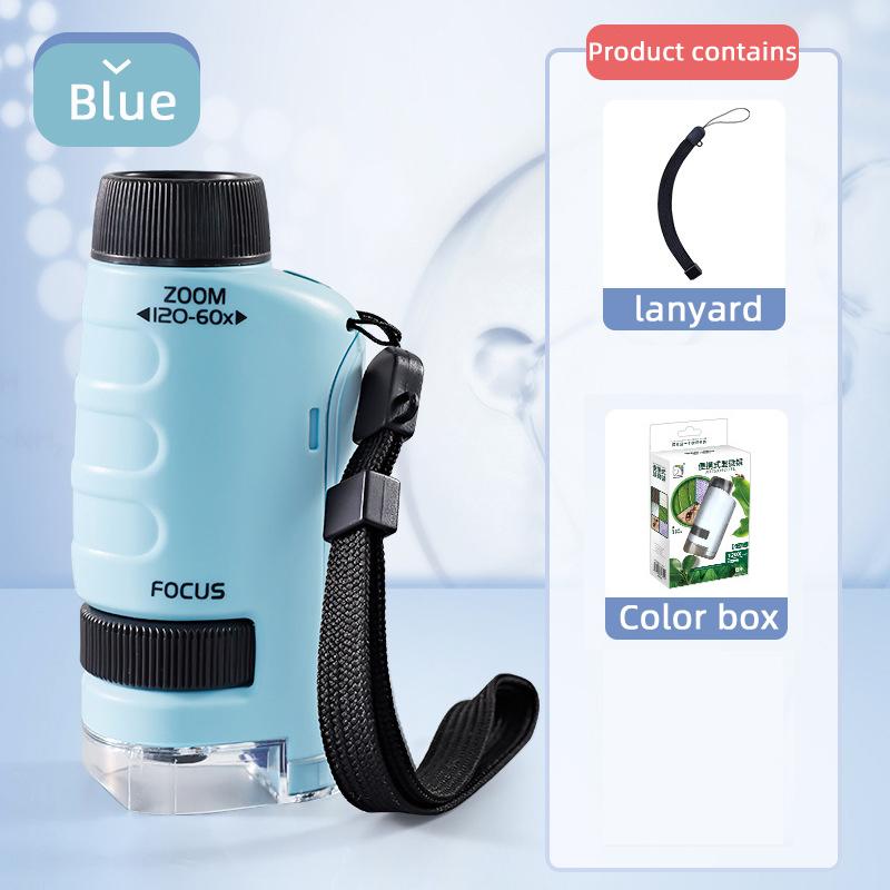 Нетоксичный Бионаучный Научный Эксперимент 120X Детский Набор Микроскопа Биологический Образец Портативный Головоломка Образовательные STEM Игрушки Для Детей