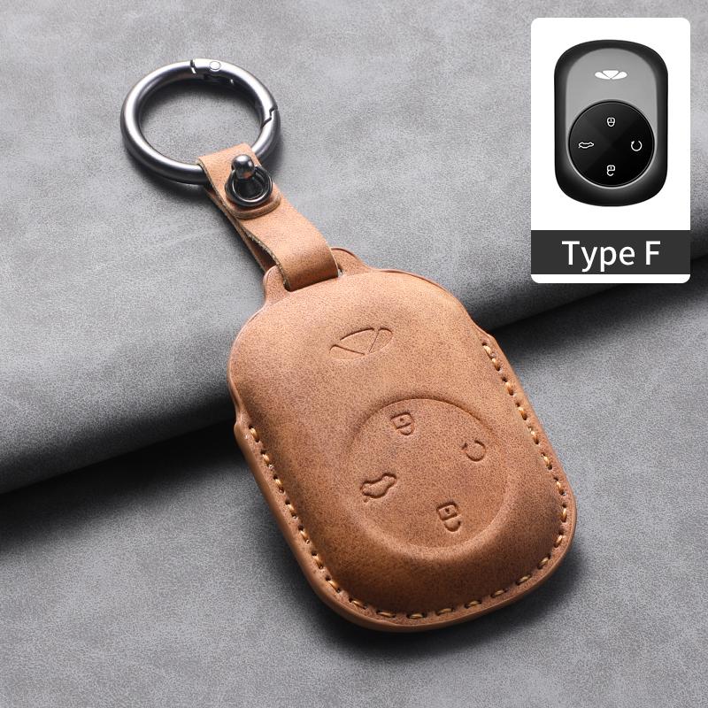 Для Chery Fulwin T9 2025 Кожаный чехол-сумка для ключей автомобиля Кошелек Держатель Чехол для ключей Брелоки Автоаксессуары Веревка для ключей Брелок