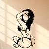 1 Piece Of Metal Wall Decorative Painting - Abstract Bikini Lady Silhouette In Black And White