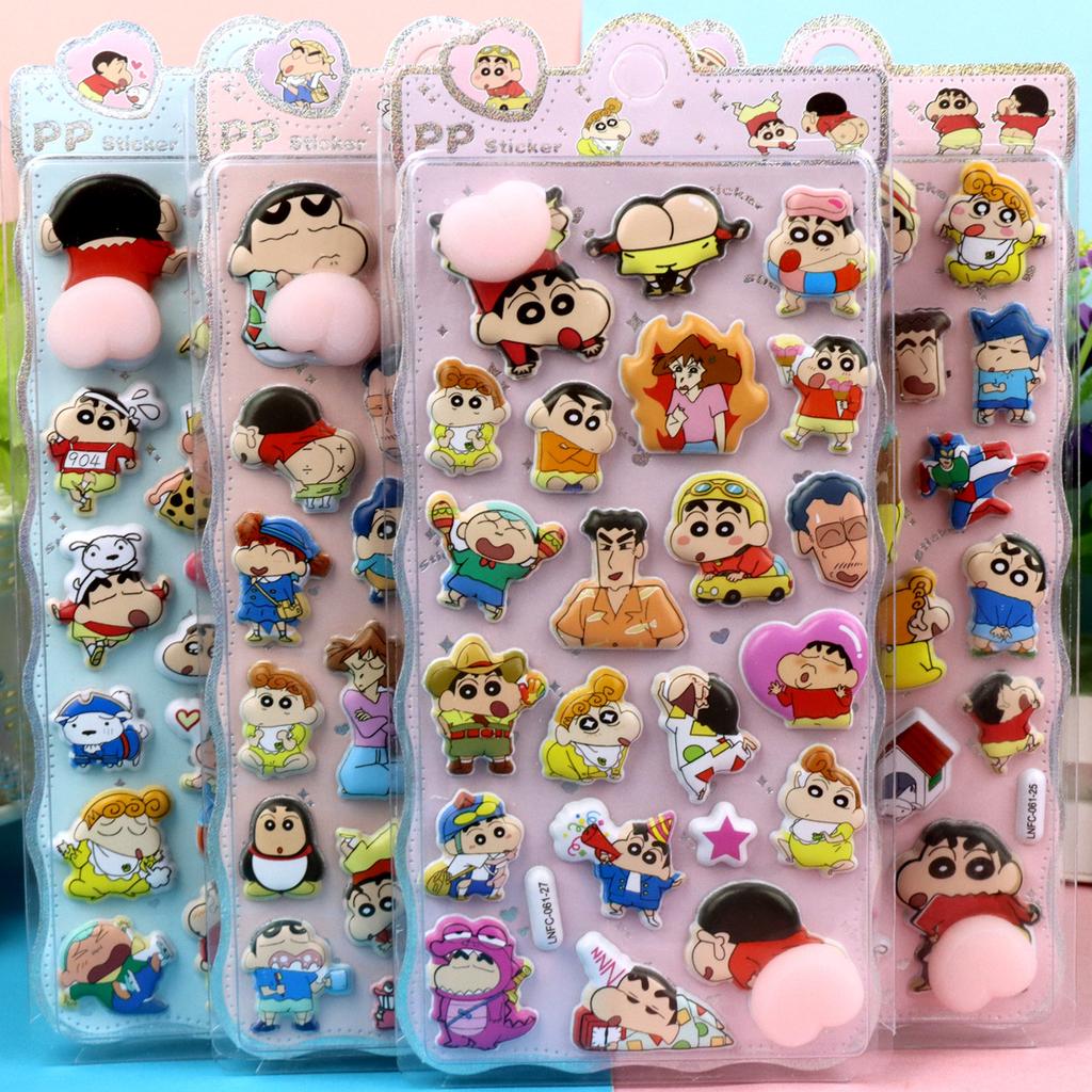 Thickened Crayon Shin-Chan Butt Pinch Decompression Sticker 3D Diy Phone Case Decorative Sticker Child  Toy