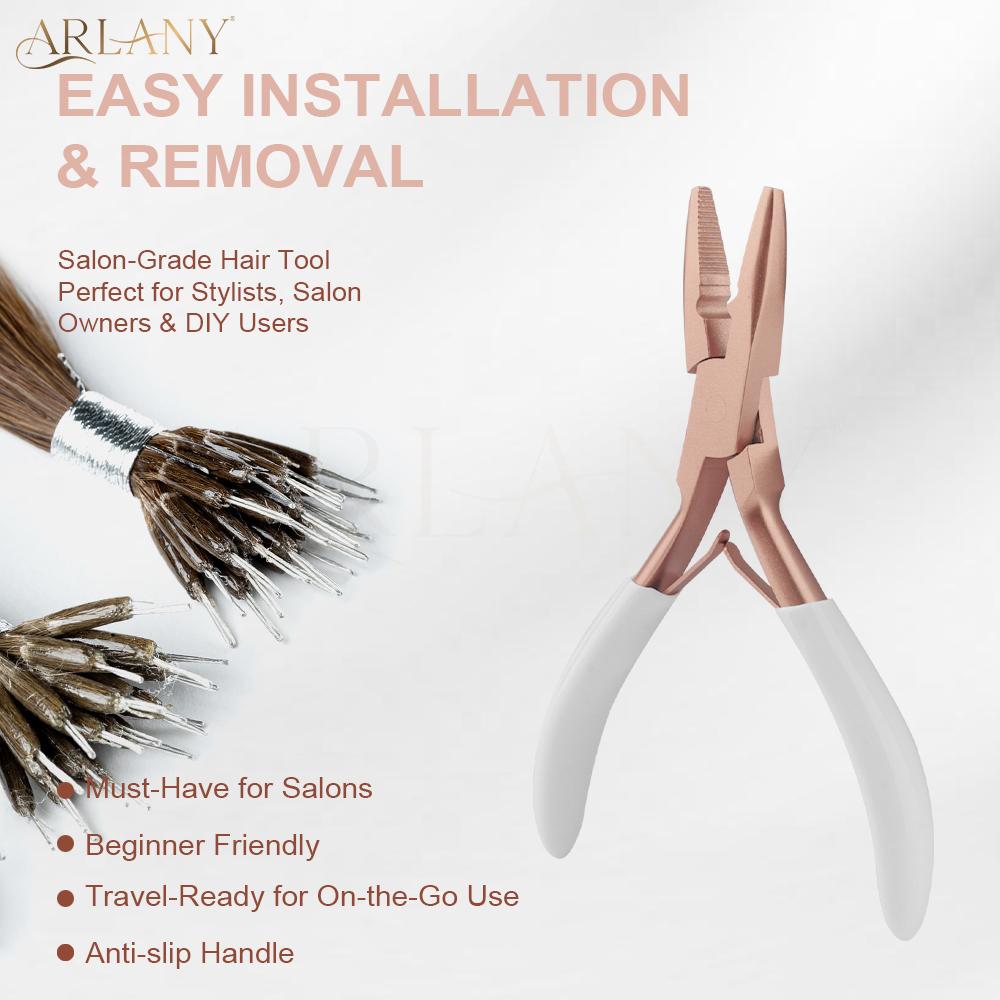 ARLANY Hair Extension Pliers Kit for Micro Beads Hair Clips Microlink Pliers for Weft Extensions Hair Extension Beading Tool