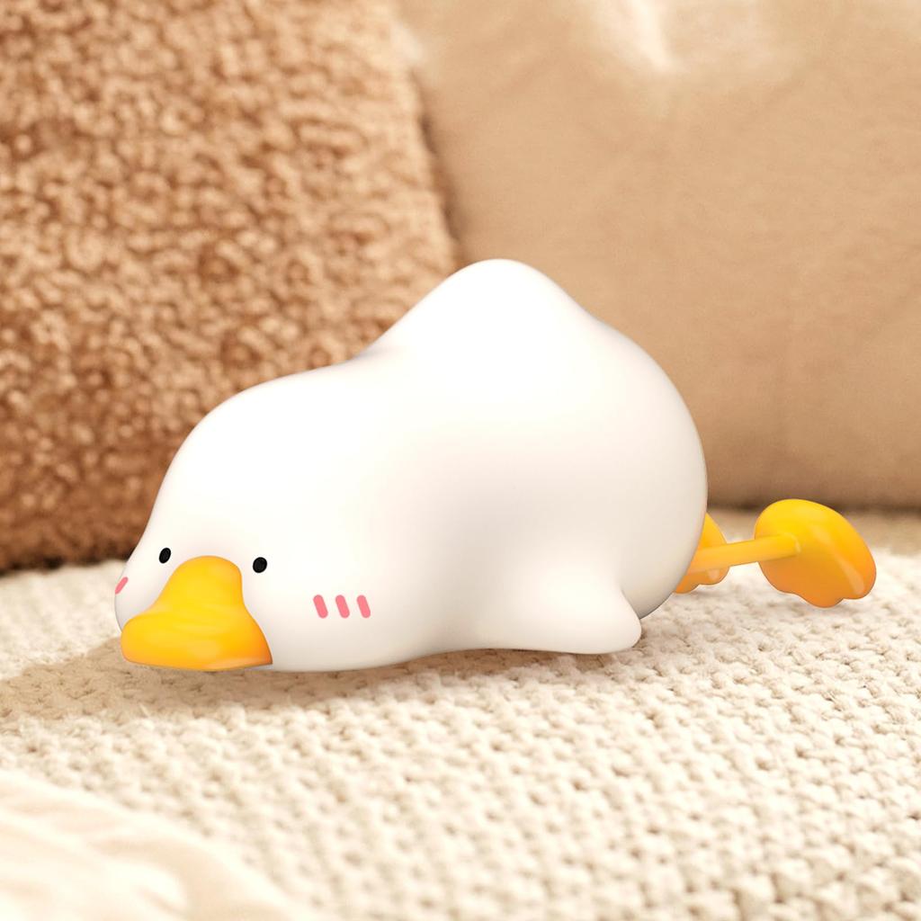 Smiling Shark Bedside Lamp [Naturally Blurred Face, Soothing Night Light] Fluffy Ambient Lighting with Touch Sensor, 3-Level Dimming, Warm White and