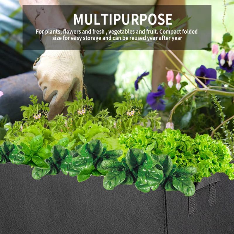 Фетровая сумка для выращивания, прямоугольный горшок для посадки растений, уличный садовый мешок для посадки цветов с ручкой, садовый контейнер для посадки овощей