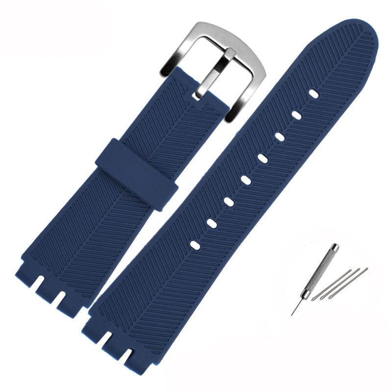 23 мм силиконовый ремешок для часов Swatch YOS440 449 401G 447 448 IRONY Спортивный водонепроницаемый браслет Инструменты Браслет Черный Синий
