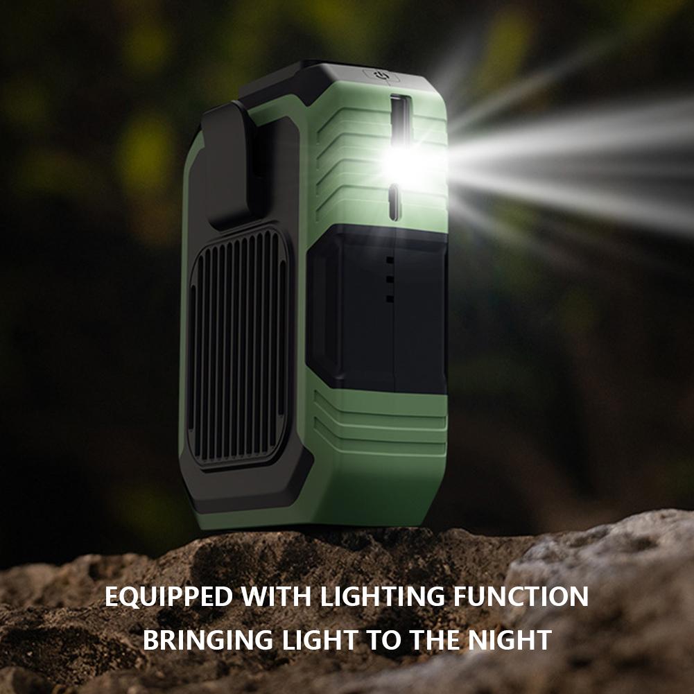 Portable Mini Waist Fan 3 Speed 4000mAh Wearable Personal Fan Emergency Mobile Power Belt Fan for Jobsite/Farm/Traveling/Fishing