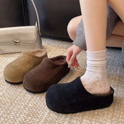 Ретро нишевые универсальные туфли Boken женская обувь осень 2025 новинка на толстой подошве однопедальные ленивые с сумкой на мыске полушлепанцы