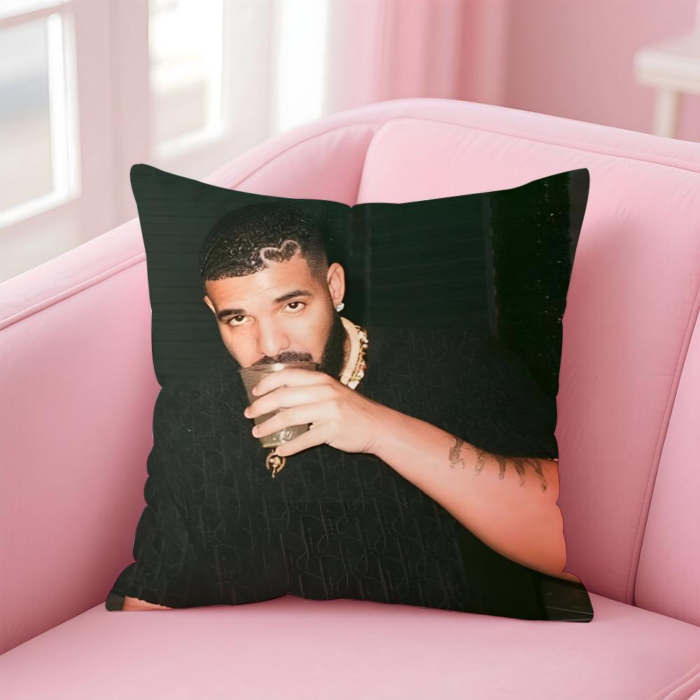 Hot Cool Singer DDrake Cushion Cover Pillowcase Short Plush Invisible zipper Room Sofa Cushion Cover