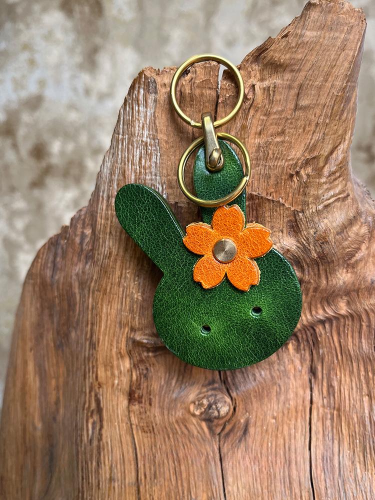 Genuine Leather Bunny Keychain - Cute Rabbit Pendant Charm, Fashion Car Keyring Accessories for Women Girls