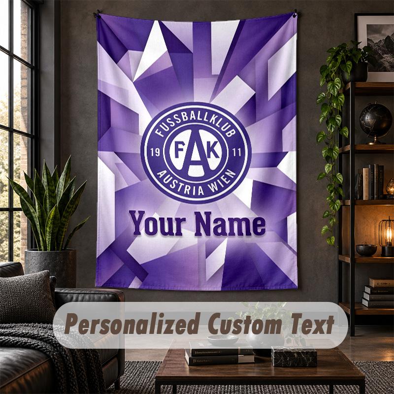 Wall Tapestry Austria Wien FC Print Custom Name Text Wall Hanging Home Decor