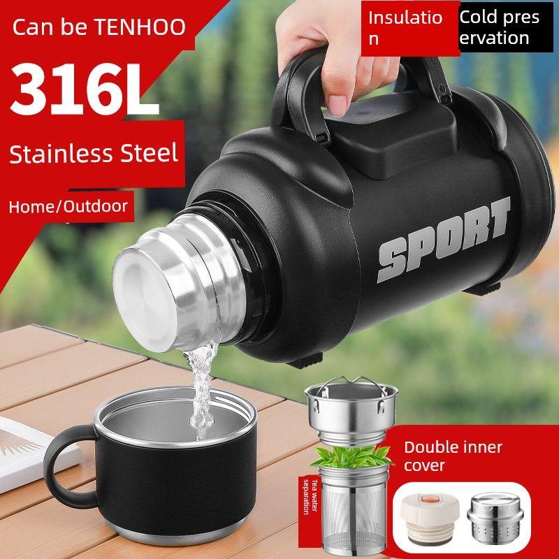 All-Steel Outdoor Travel Vehicle-Mounted Home Use 3-Liter Thermos Cup