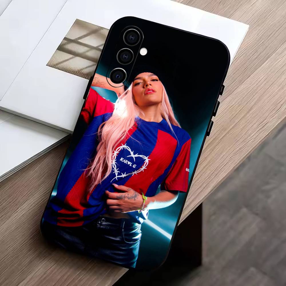 Singer K-Karol G Amargura Phone Case Black Silicone Soft For Samsung Galaxy A73,A72,A71,A70,A53,A52,A51