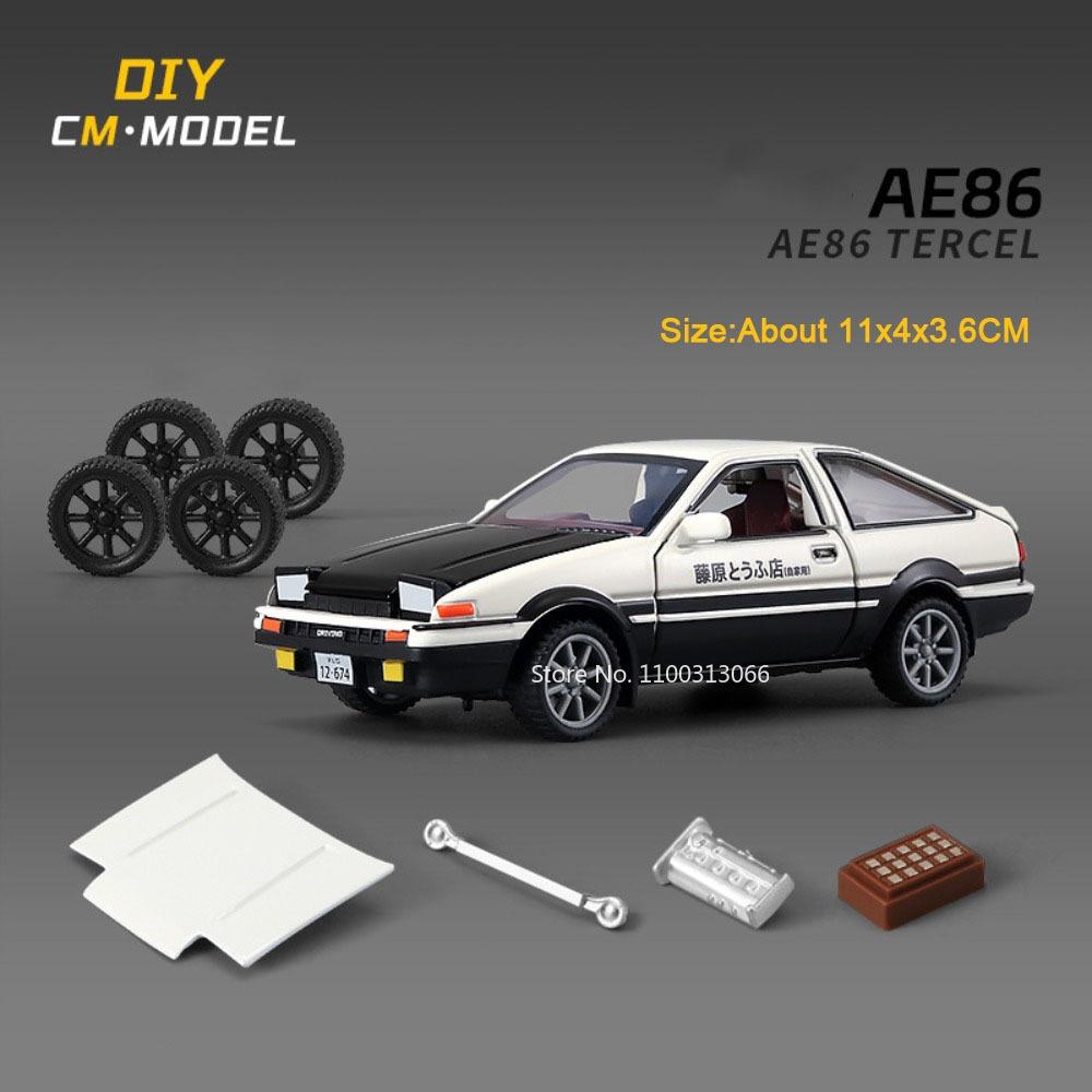 1:43 Металлические Модели Автомобилей AE86 Pagani Zonda R Литые Игрушки Ступица Колеса Быстросъемная Мягкая Резиновая Шина Миниатюрный Транспорт для Мальчиков Подарки