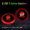 2Pcs Led Car Logo Lights Luminous Coaster For Skoda Octavia A5 Superb Old Febia Roomster 2013 2005-2008 Rapid Roomster Kodiaq EDY5