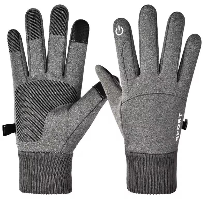 Winter Cycling Gloves Windproof Thicken Fleece Thermal Full Finger Ski Gloves Waterproof Touchscreen Motocycle Driving Gloves