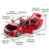 1:24 HONDA ACCORD GTR-R34 Cars Model Toys Alloy Diecast Vehice 6 Door Opened Sound Light Pull Back Toy Children's Birthday Gifts