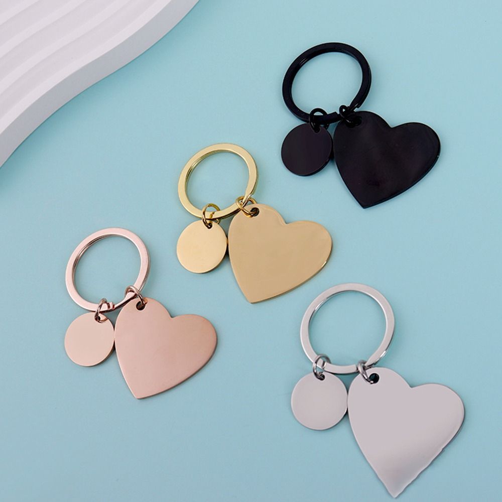 Fashion Car Key Ring Charm Bag Accessories Portable Titanium Steel Heart Key Chain Handbag