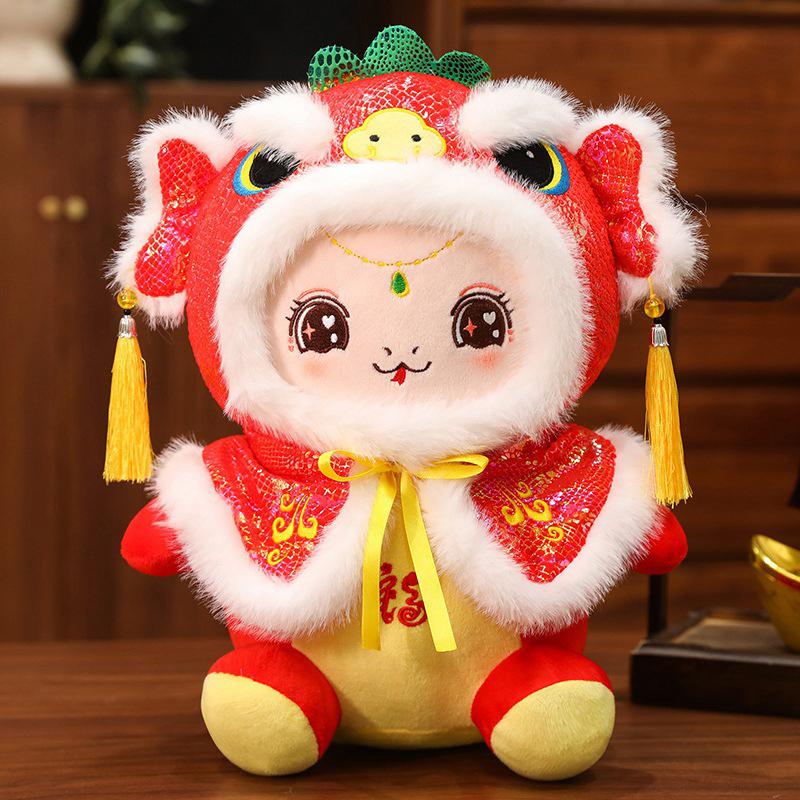 1 шт. плюшевые игрушки змея каваи год зодиака талисман змея милая плюшевая кукла-животное чучело домашнее украшение