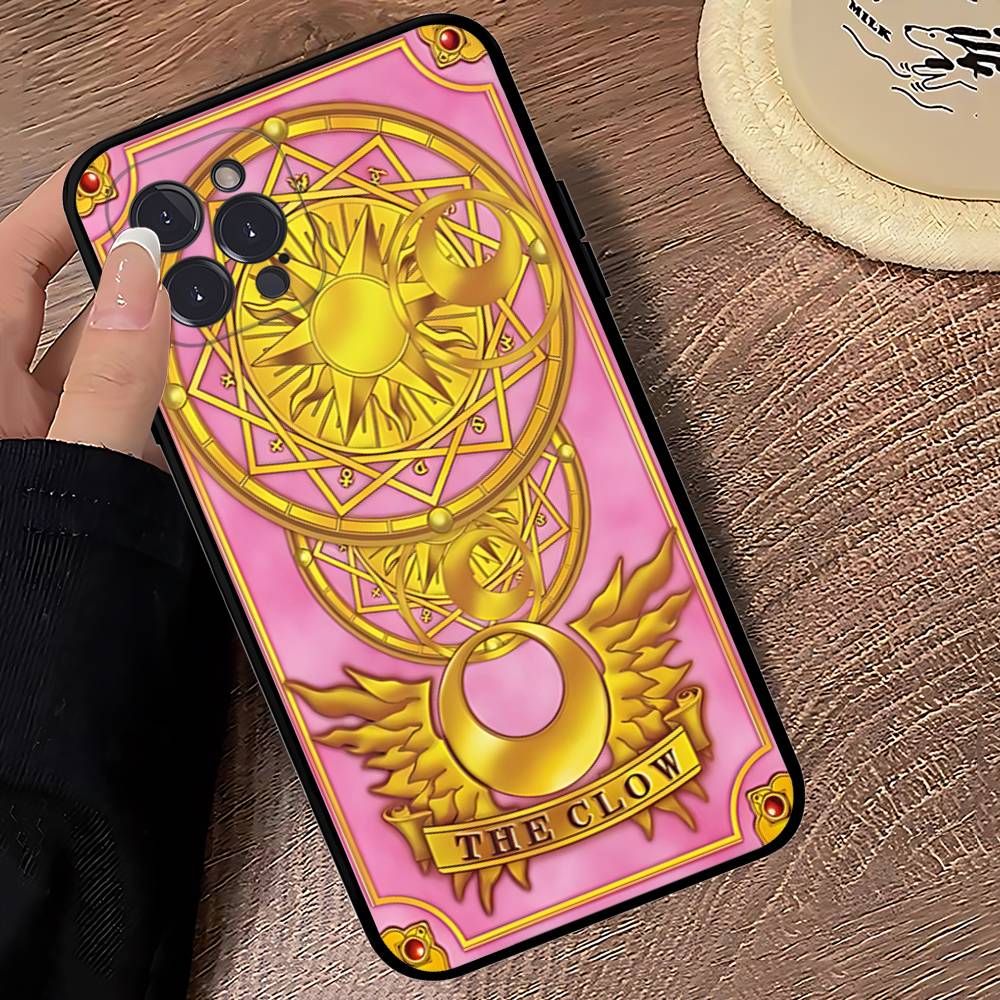 Чехол для телефона Anime C-CardcaptorS S-Sakura для iPhone 17 16 15 14 13 12 11 Pro Max Plus Черный