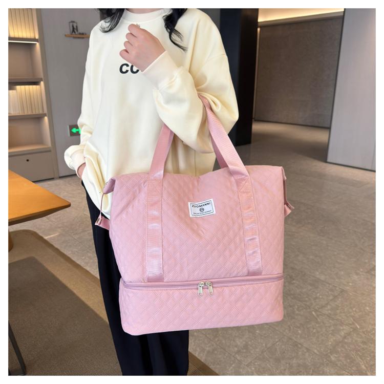 Women Travel Bag Fitness Rhomboid Storage Bag Travel Boarding Bag Men Lightweight Shoulder Luggage Bag