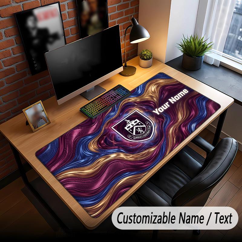 Large Mouse Pad Burnley Football Print Custom Name Text Desk Mat for Office Gaming