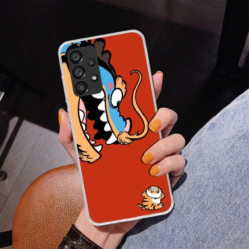 Мультяшный Толстый Тигр Чехол для Телефона Для Samsung Galaxy A17 A16 A15 A14 A13 A57 A56 A55 A54 A53 A37 A36 A35 A34 A33 A26 A25 A24 A23 Gala