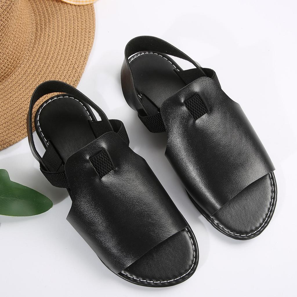 Сандалии большого размера женские новые повседневные женские пляжные сандалии с плоской подошвой в форме рыбьего рта женские лето 2024