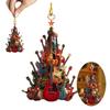 Guitar Christmas Tree Ornament 2D Acrylic Rockin' Around The Guitar Ornament Musical Instrument Hanging Decoration for Guitar Player Music Enthusiasts