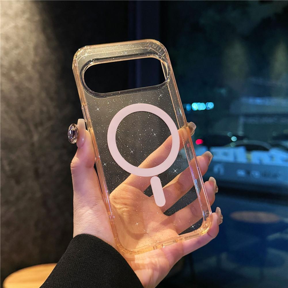 Подходит для чехла для мобильного телефона Google Google 9Pro/10proXL Терминатор Pixel9A блестящий магнитный прозрачный чехол