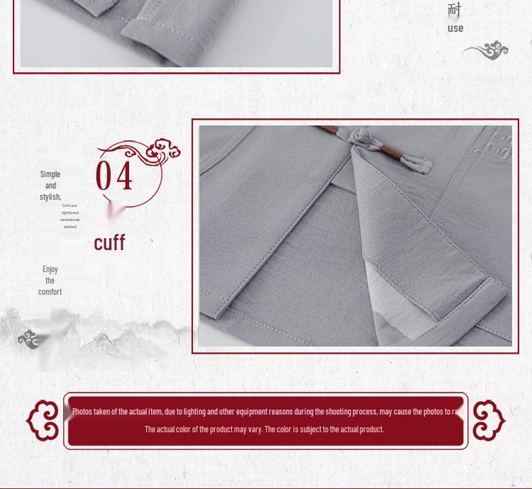 Chinese Cotton-Linen Men's Short-Sleeve Tang Suit - Summer Tai Chi Shirt for Middle-Aged and Elderly