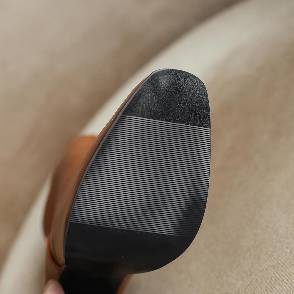 Коричневые черные женские полусапожки на высоком каблуке большого размера 50