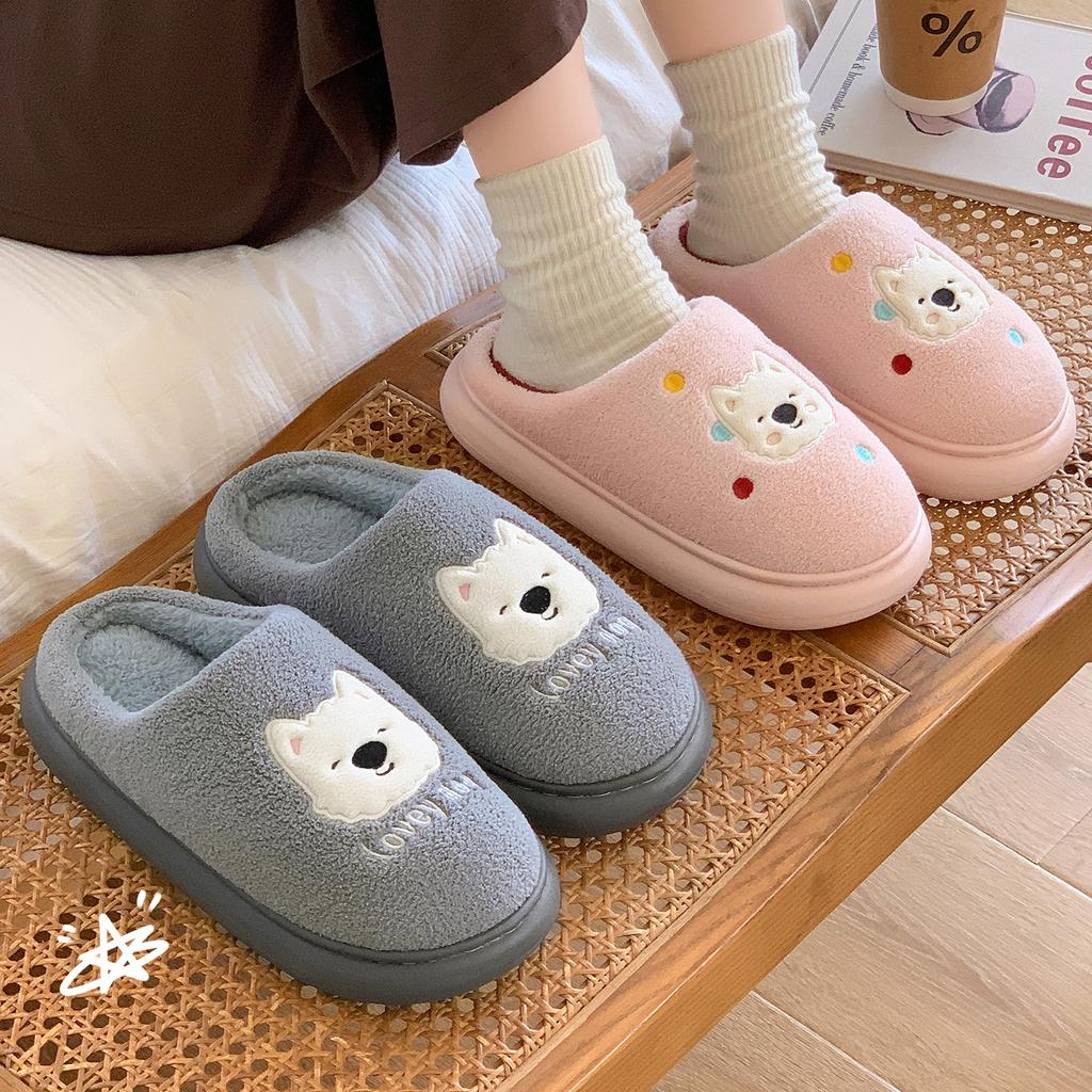 Winter Women Home Slippers Plush Warm Thick Bottom Slides Breathable Soft Non-slip Slippers Indoor Outdoor Men Casual Slippers