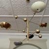 Подвесной светильник на 5 ламп Mid Century Modern Raw Brass Sputnik, люстра Fixtur