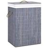 VidaXL Laundry Basket with 2 Sections Bamboo Grey 72 L 320741