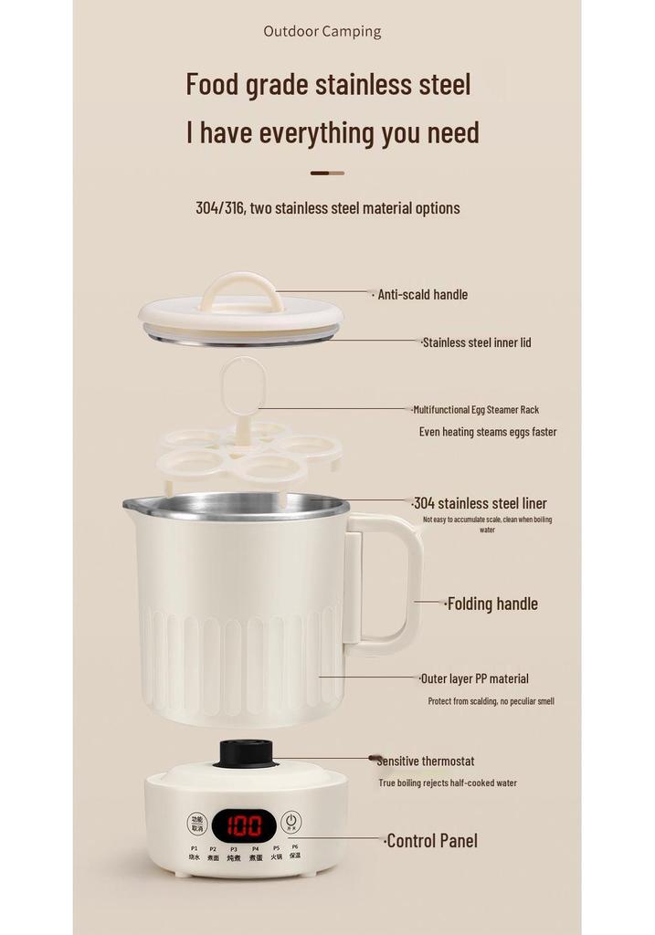 Portable Multi-Functional Electric Folding Kettle - Ideal for Home and Travel