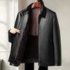 Осень и зима Новое бархатное пальто среднего возраста для деловых людей, теплое кожаное, повседневное, утолщенное