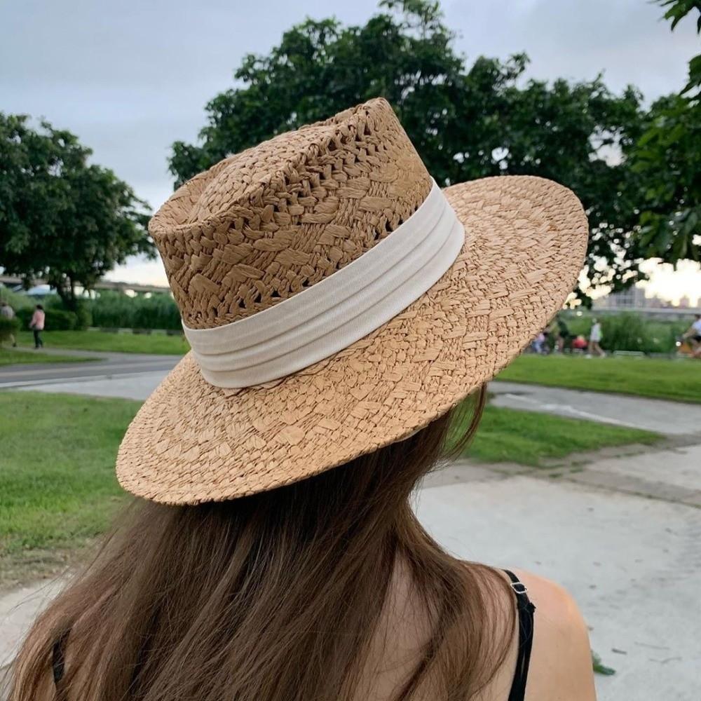 Sunscreen Hollow Straw Hat Wide Brim Visor Cap Fashion Western Cowboy Hat Hiking