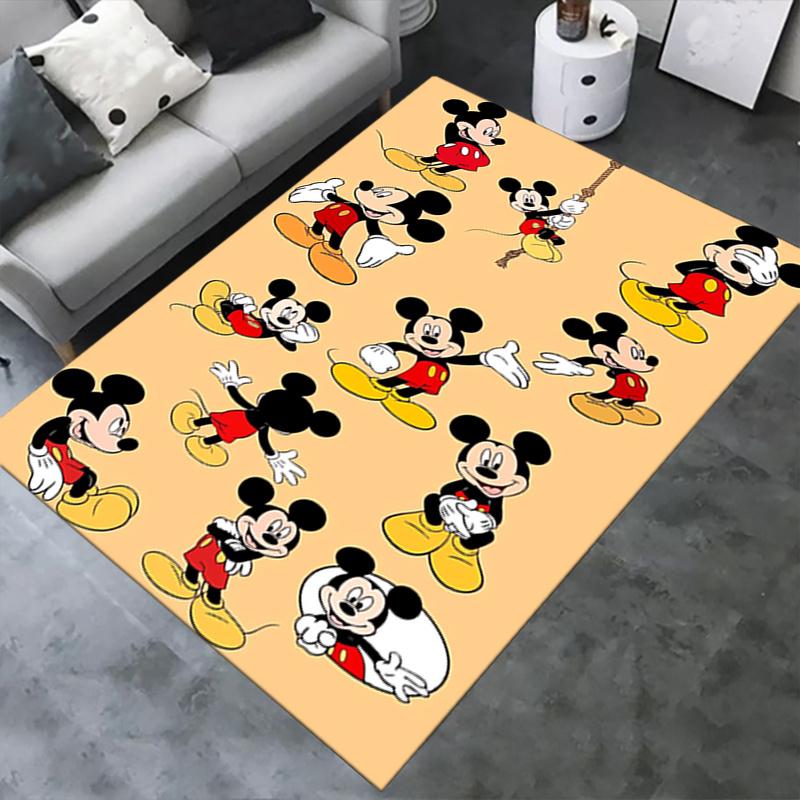 Office Rug Mickey Mouse, Cartoon theme 3D Printed Anti-Slip Rug-Machine Washable for Living Room
