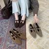 Fashion Single Shoes Temperament Retro T-band Flat Mary Jane Shoes Women's 2025 Autumn New Versatile Soft Sole