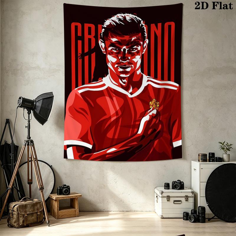 Cr7 Wall Tapestry Aesthetic Wall Hanging Printed Fabric Blanket Decorative Tapestries For Bedroom Living Room Home Decor