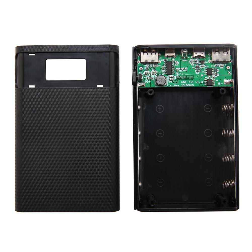 4x18650 Battery Charge Storage Box 5V 2A Dual USB Type C DIY Power Bank Case Charging Case for 4x18650 Li-ion Batteries