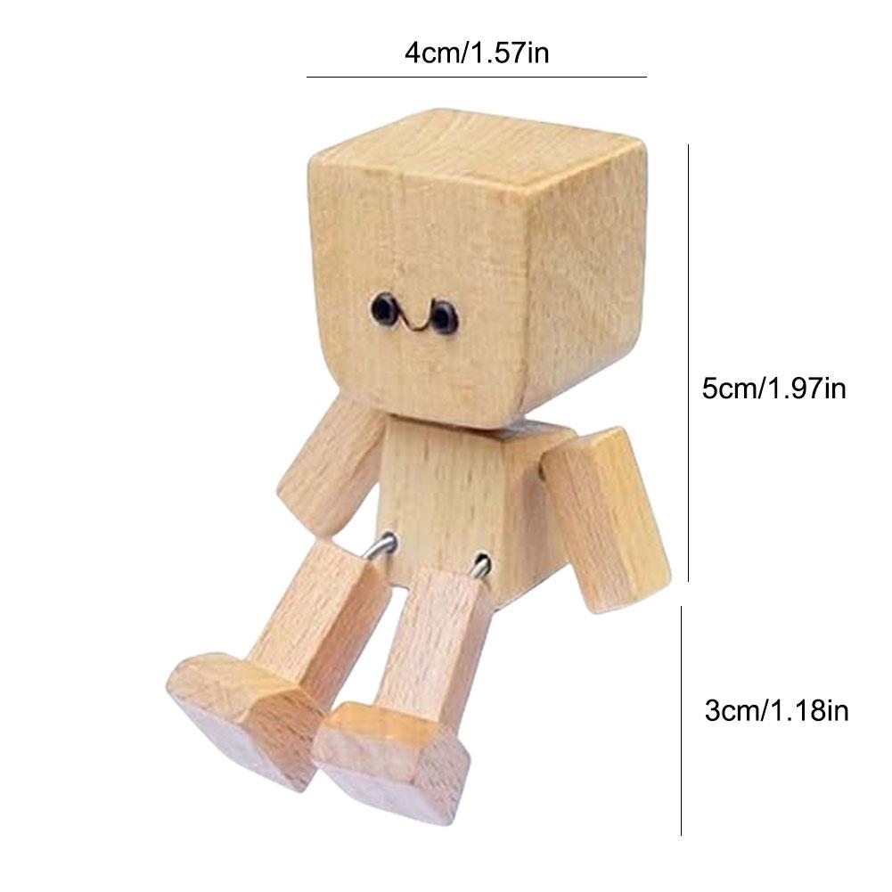 1/2Set Funny Shaking Legs Wooden Man Charming Little Wooden Figure Desktop Decor Ornaments Cute Car Dashboard Decor