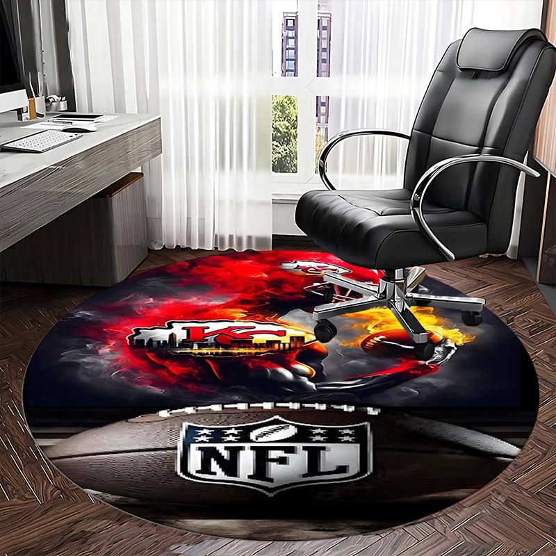Kansas City Chiefs,NFL Football Chair mat Round Rug Office carpet, Non slip, Suitable for Living Rooms, Bedrooms Decor.1205589a