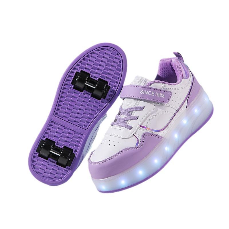 Детские роликовые кроссовки на четырех колесах 2024 года – Плоские ролики для мальчиков и девочек Hot Wheels