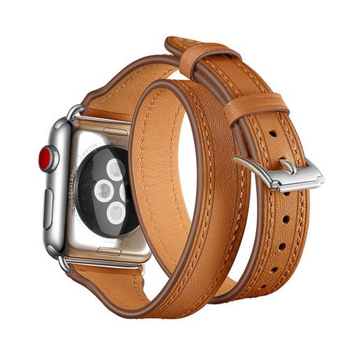 Двойной тур для Apple Watch, ремешок 40 мм, 44 мм, 38 мм, 42 мм, итальянский ремешок для часов из натуральной кожи, ремень-браслет iWatch serie 3, 4, 5, se 6, ремешок