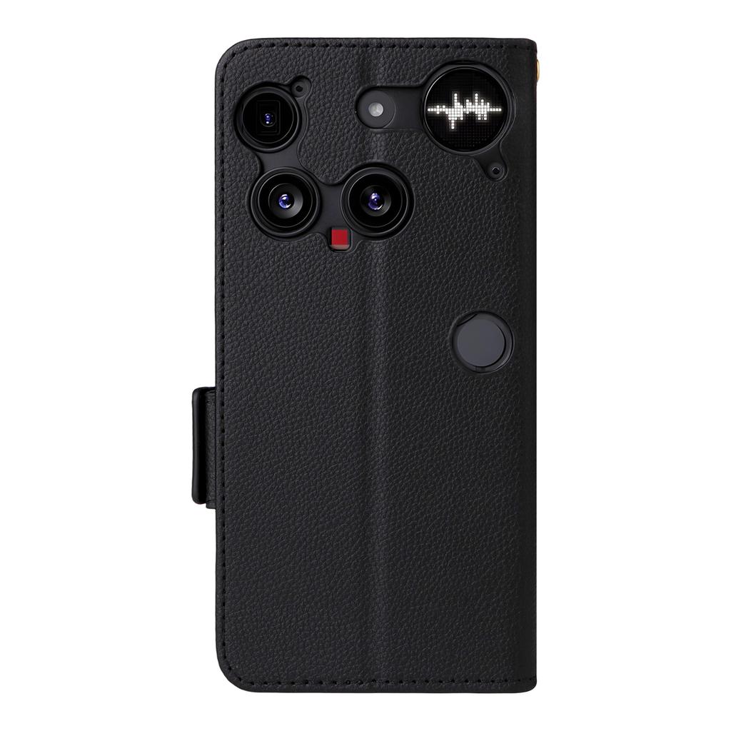 For Nothing Phone (3) 5G Case with Wrist Strap Litchi Texture PU Leather Wallet Phone Cover