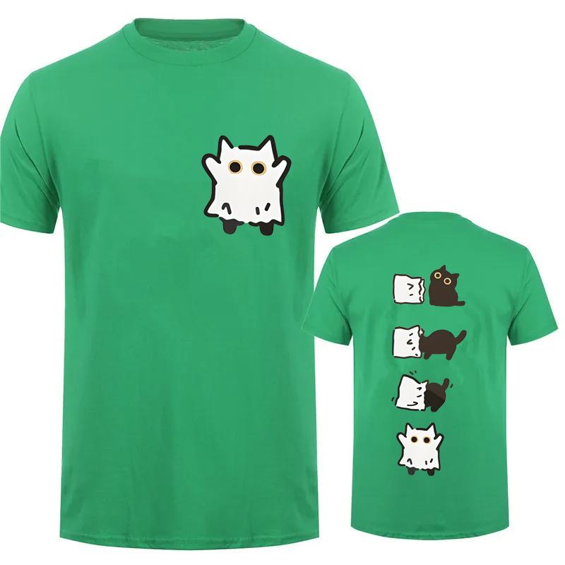 Летние футболки Streetwear Boo Черный Кот Графика Печатные футболки для Женщин Мужчин Одежда Хэллоуин Жуткий Сезон Топы Футболка Унисекс
