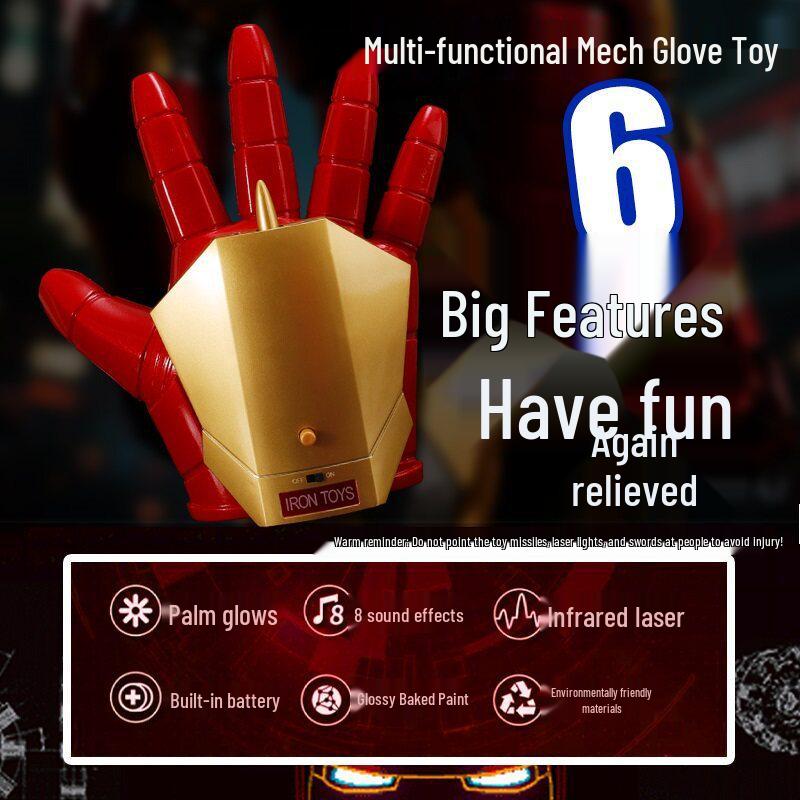 Iron Man Wearable Multifunctional Gloves & Helmet Cosplay Set for Kids