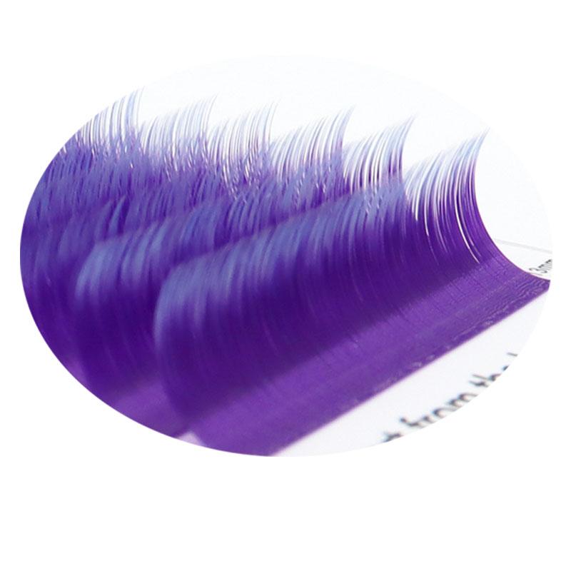 Цвет, прививка, накладные ресницы, кончик фиолетовой орхидеи 0,07 мм, C/D, смешанная длина, макияж, наращивание.