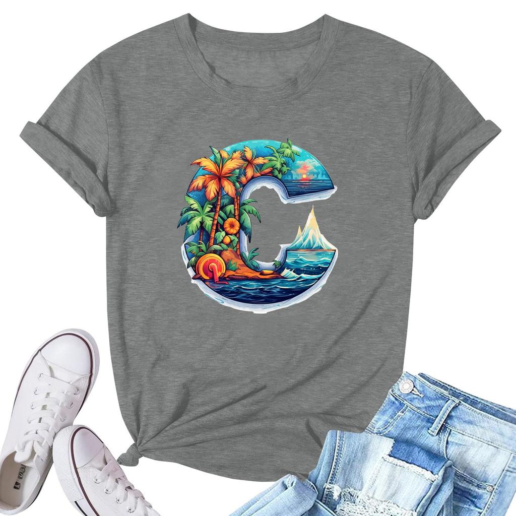 Женская модная повседневная плиссированная футболка с коротким рукавом с принтом